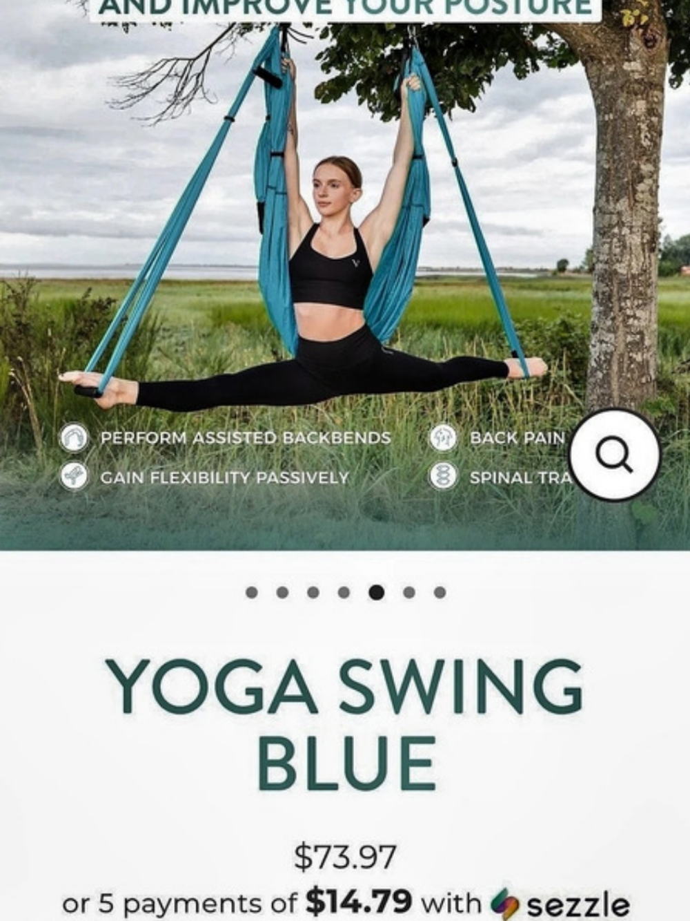 New In Box- UpCircleSeven Yoga Swing Blue Nylon